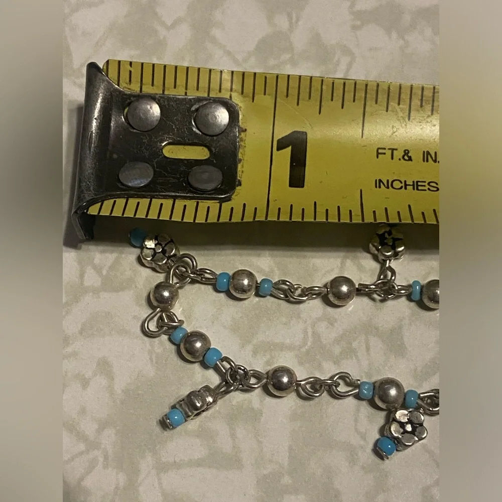 Silver Tone Flower Bracelet #7638